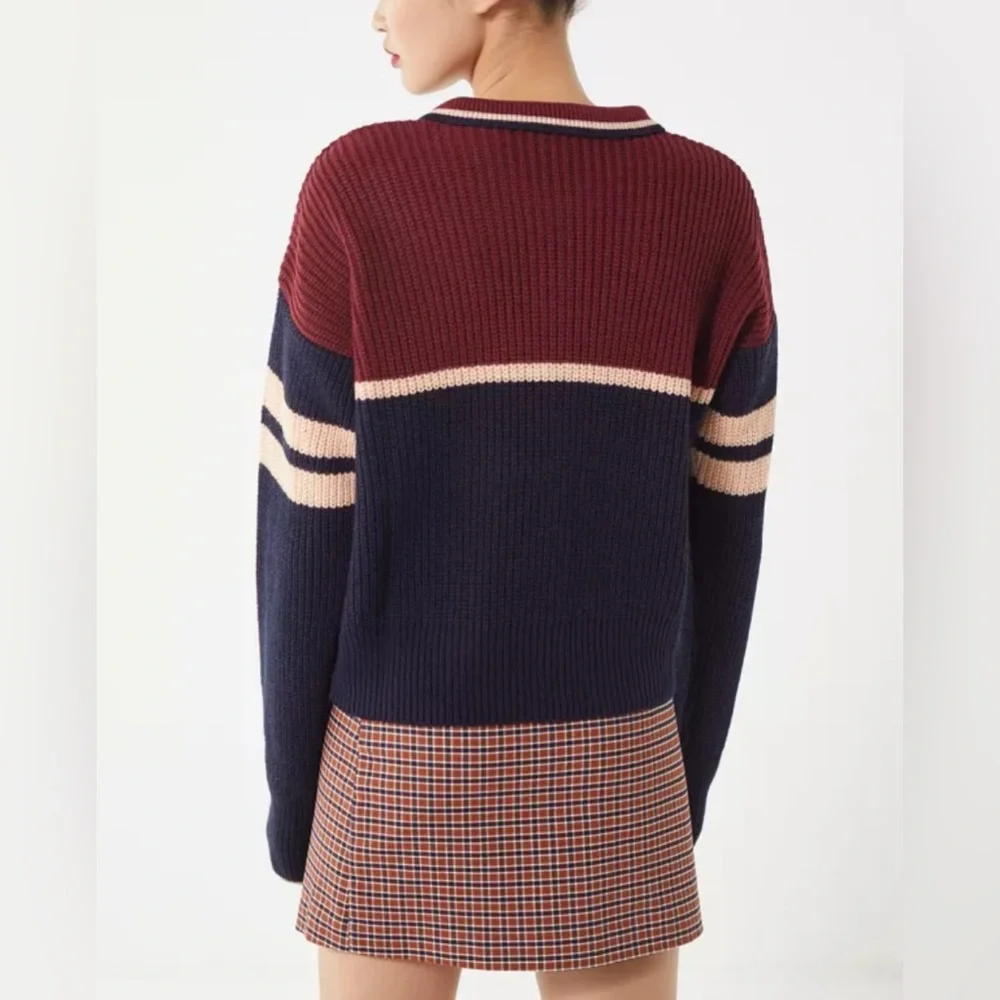 Urban Outfitters S-P Color Block Striped Henley Button Sweater - Picture 14 of 16